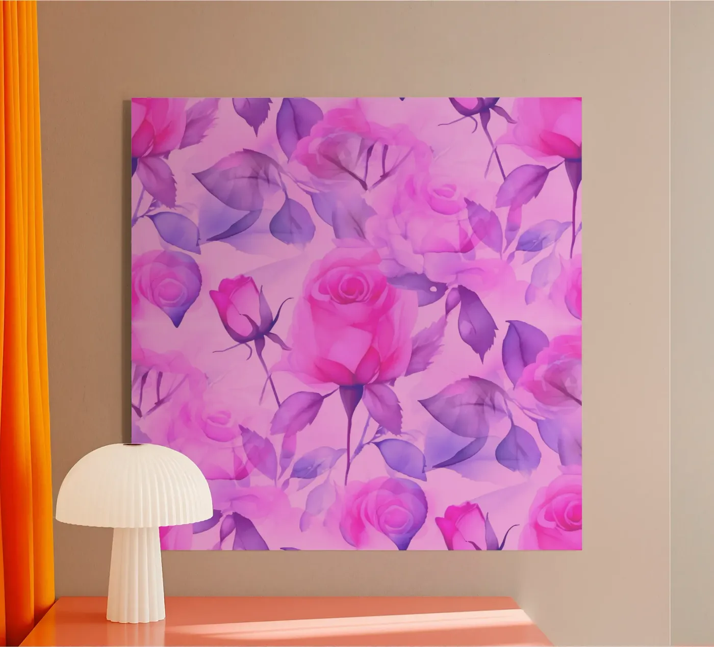 Delicate Roses Pink and Blue Acryl-Glas von SilverPegasus