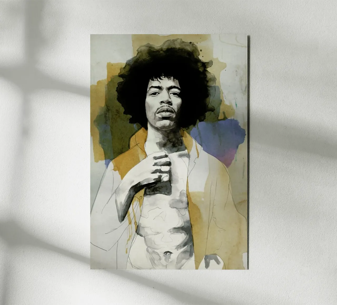 Jimi Hendrix alluminio dibond da David Diehl