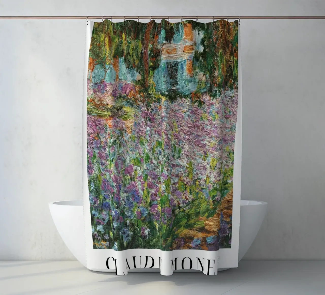 Claude Monet "Jardin d'artiste" Chef-d'oeuvre impressionniste rideau de douche de ClubArt
