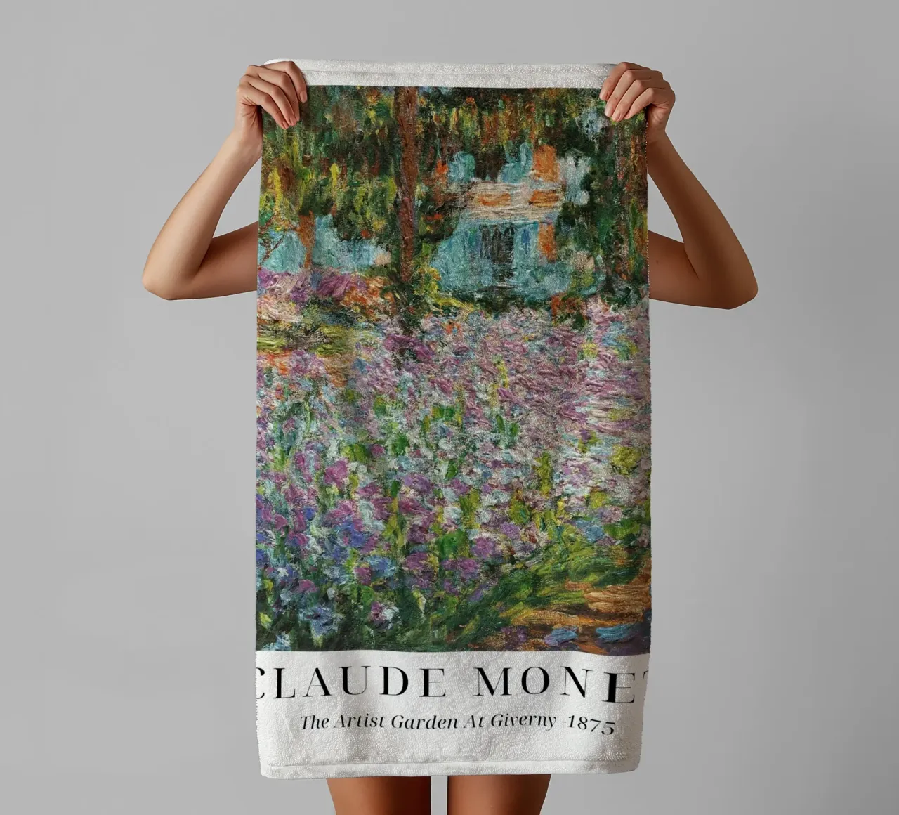 Claude Monet "Jardin d'artiste" Chef-d'oeuvre impressionniste serviette de bain de ClubArt