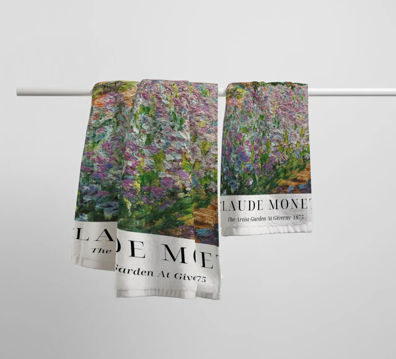Claude Monet "Jardin d'artiste" Chef-d'oeuvre impressionniste serviette de bain de ClubArt