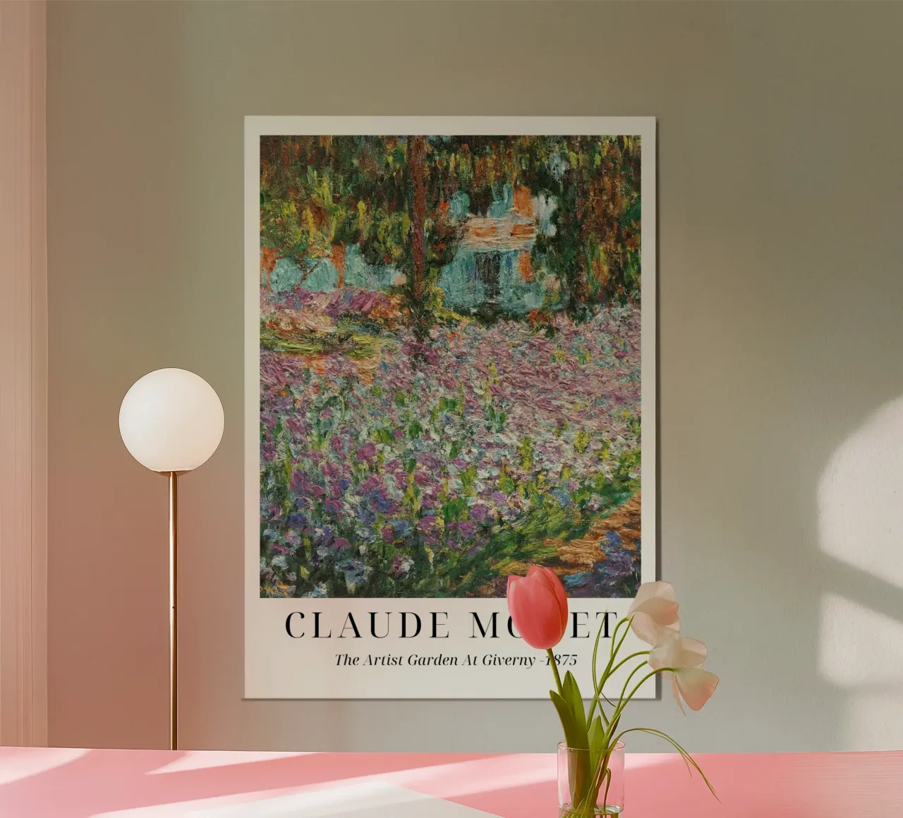 Claude Monet "Artist's Garden" Impressionist Masterpiece alu-dibond by ClubArt