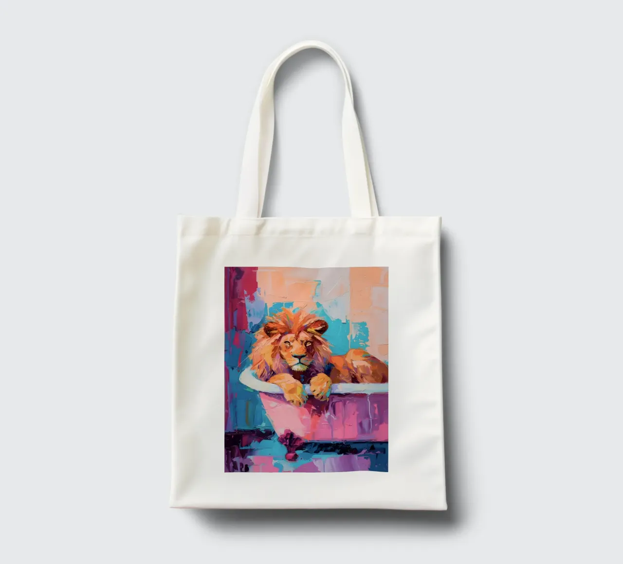 "Lion dans la baignoire" art abstrait impressionniste - Bold & Wi tote bag de ClubArt