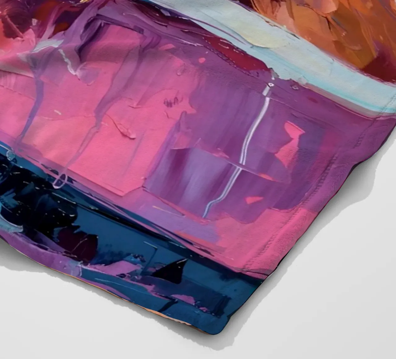 "Lion in the Bathtub" Abstract Impressionist Art - Bold & Wi fleece blanket by ClubArt