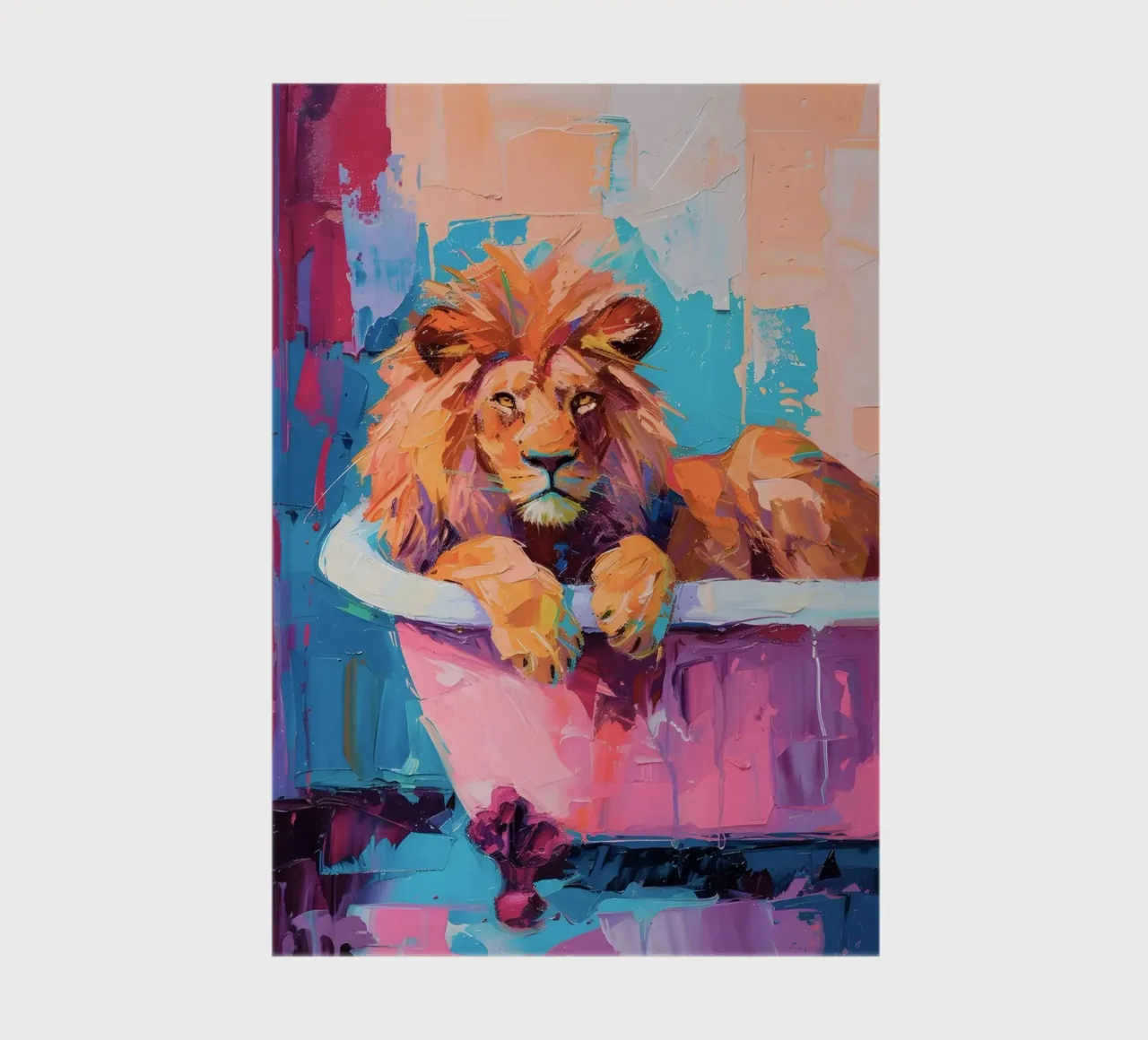 "Lion dans la baignoire" art abstrait impressionniste - Bold & Wi carnet de notes de ClubArt