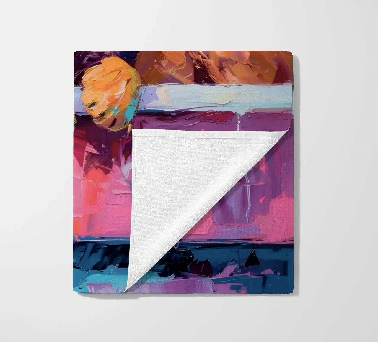 "Lion in the Bathtub" Abstract Impressionist Art - Bold & Wi beach towel by ClubArt