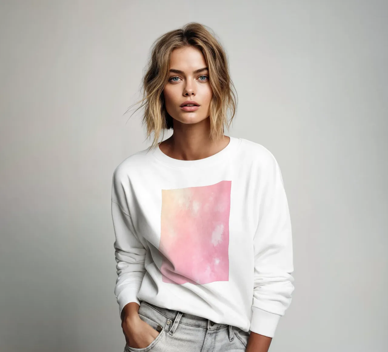 Texture astratta ad acquerello "Soft Pink Haze" - Sereno e tranquillo felpa da ClubArt