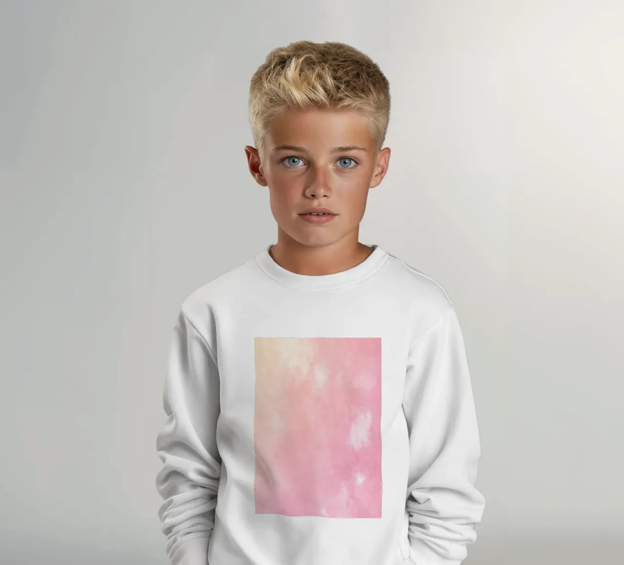 Texture astratta ad acquerello "Soft Pink Haze" - Sereno e tranquillo felpa bambino da ClubArt