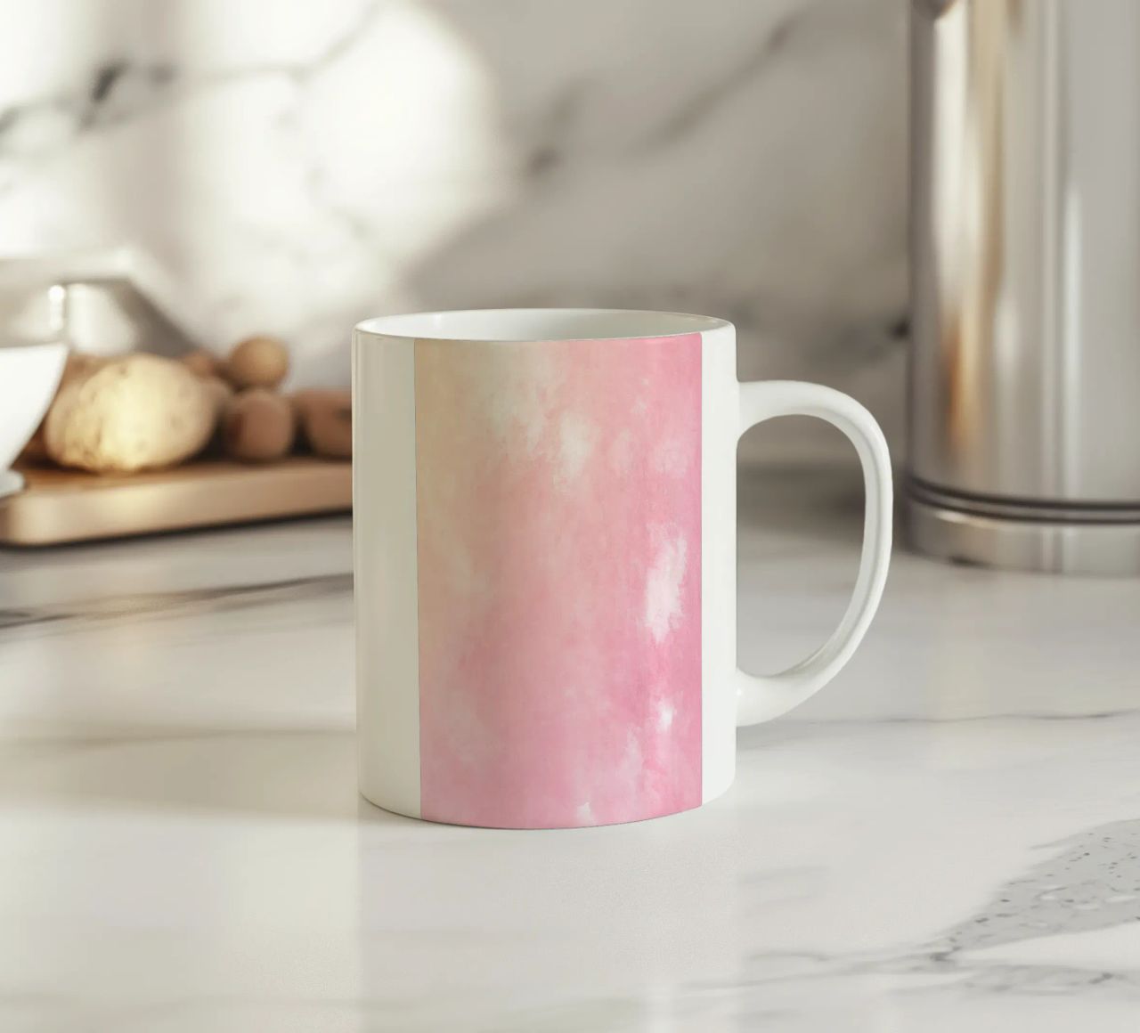 Texture astratta ad acquerello "Soft Pink Haze" - Sereno e tranquillo tazza in ceramica da ClubArt