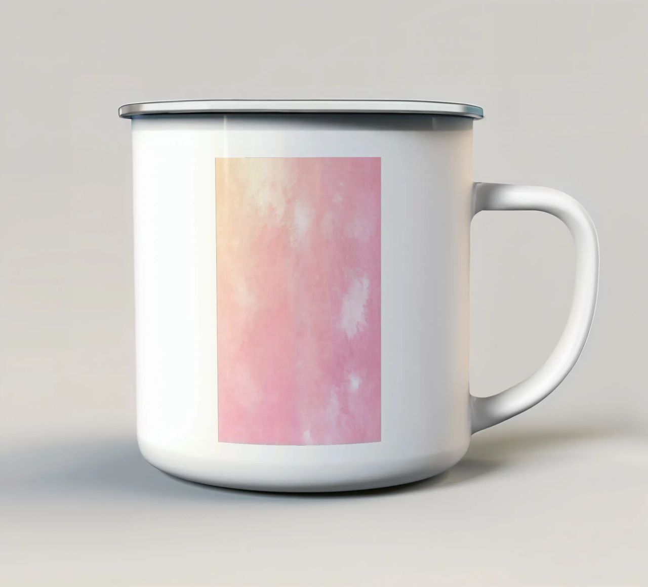 Texture astratta ad acquerello "Soft Pink Haze" - Sereno e tranquillo tazza in smalto da ClubArt