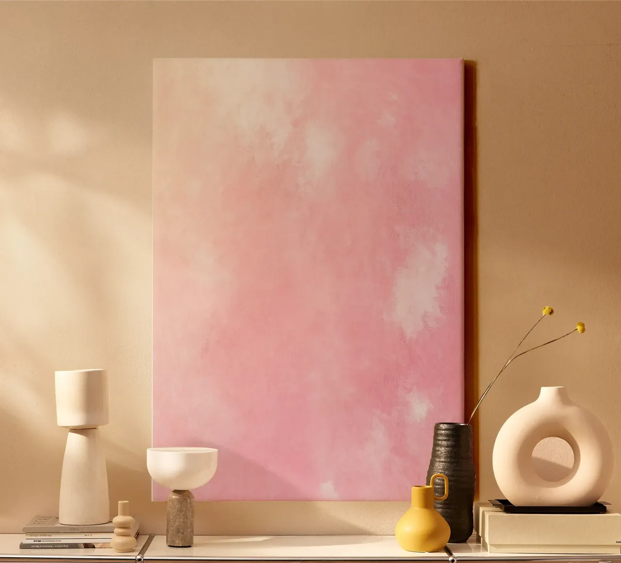 "Soft Pink Haze" Abstract Watercolor Texture - Serene & Calm canvas by ClubArt
