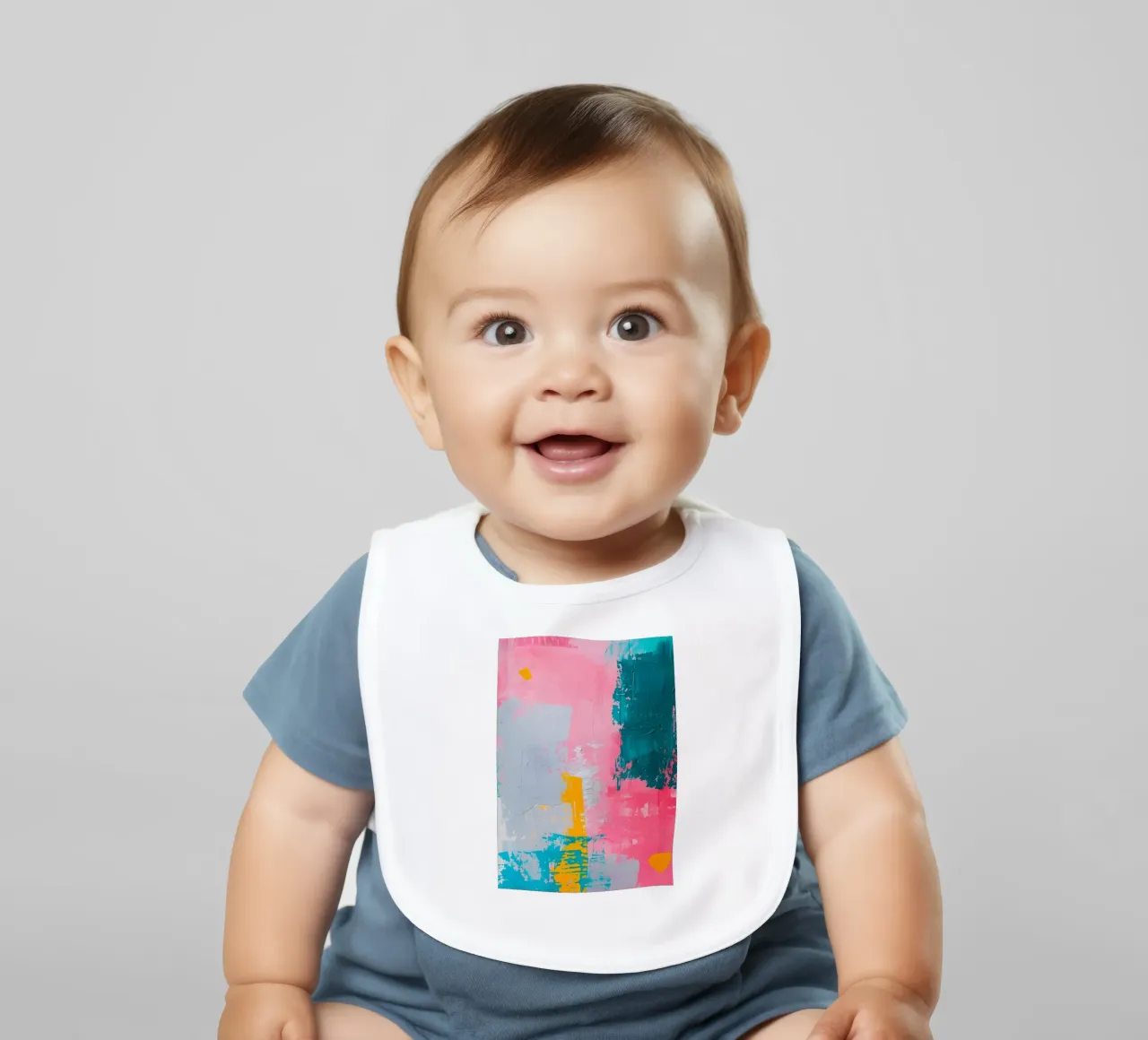 "Urban Canvas" Abstract Expressionist Art - Textured & Bold baby bib by ClubArt