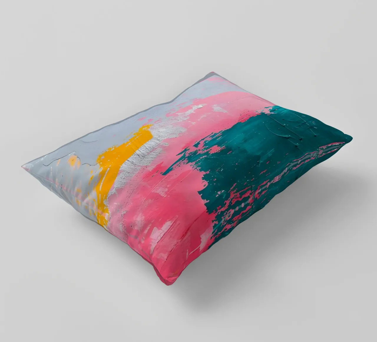 "Urban Canvas" Abstract Expressionist Art - Textured & Bold decorative cushion by ClubArt