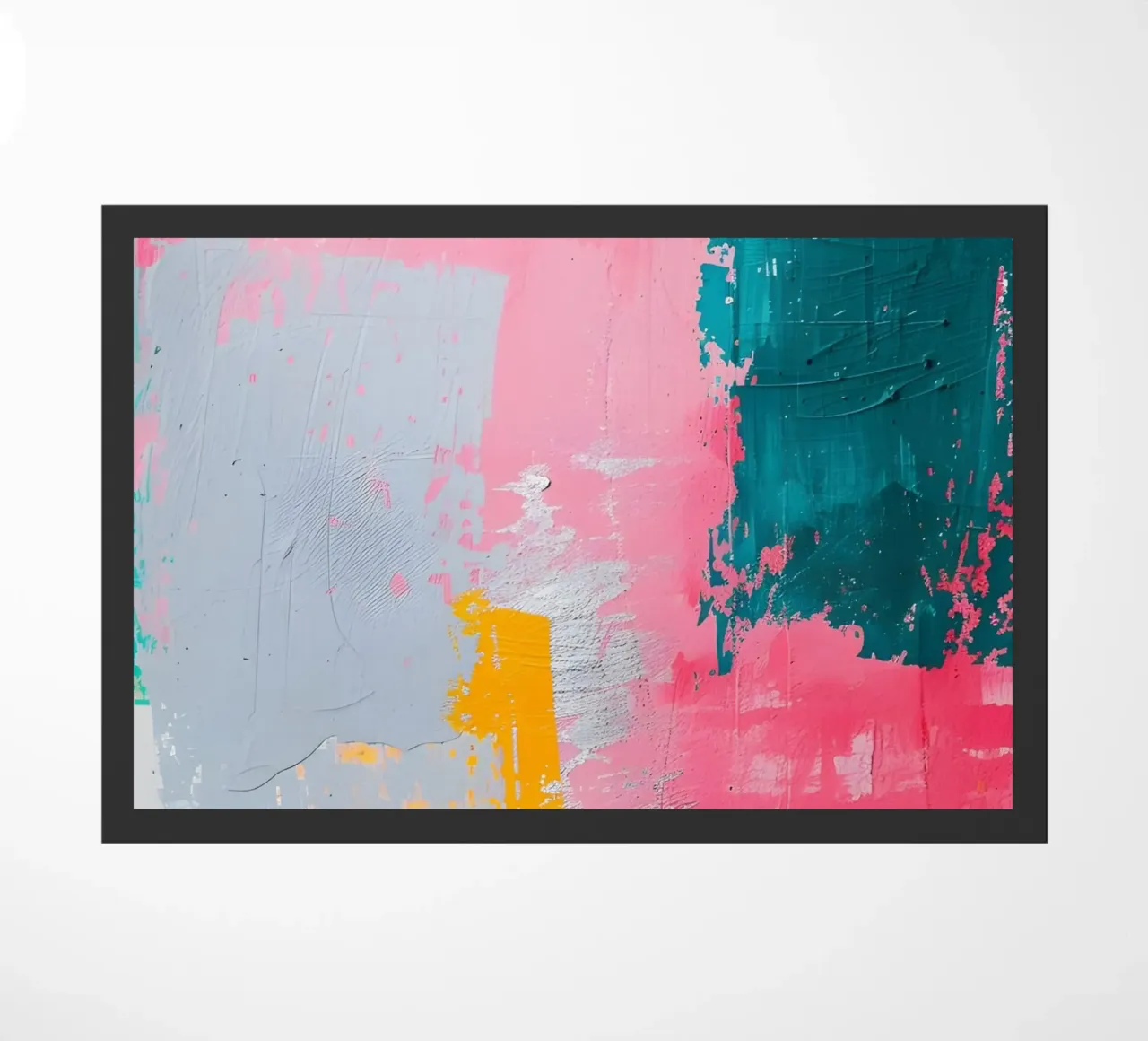 "Urban Canvas" Abstract Expressionist Art - Textured & Bold doormat by ClubArt