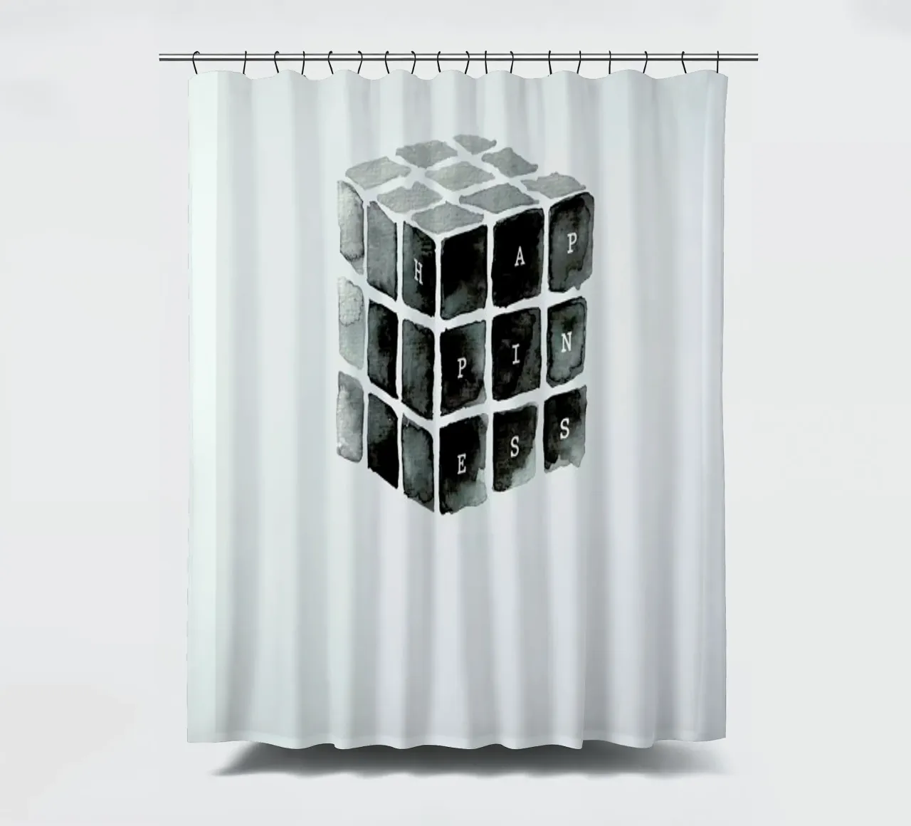 Happiness shower curtain by Sarah Bühler