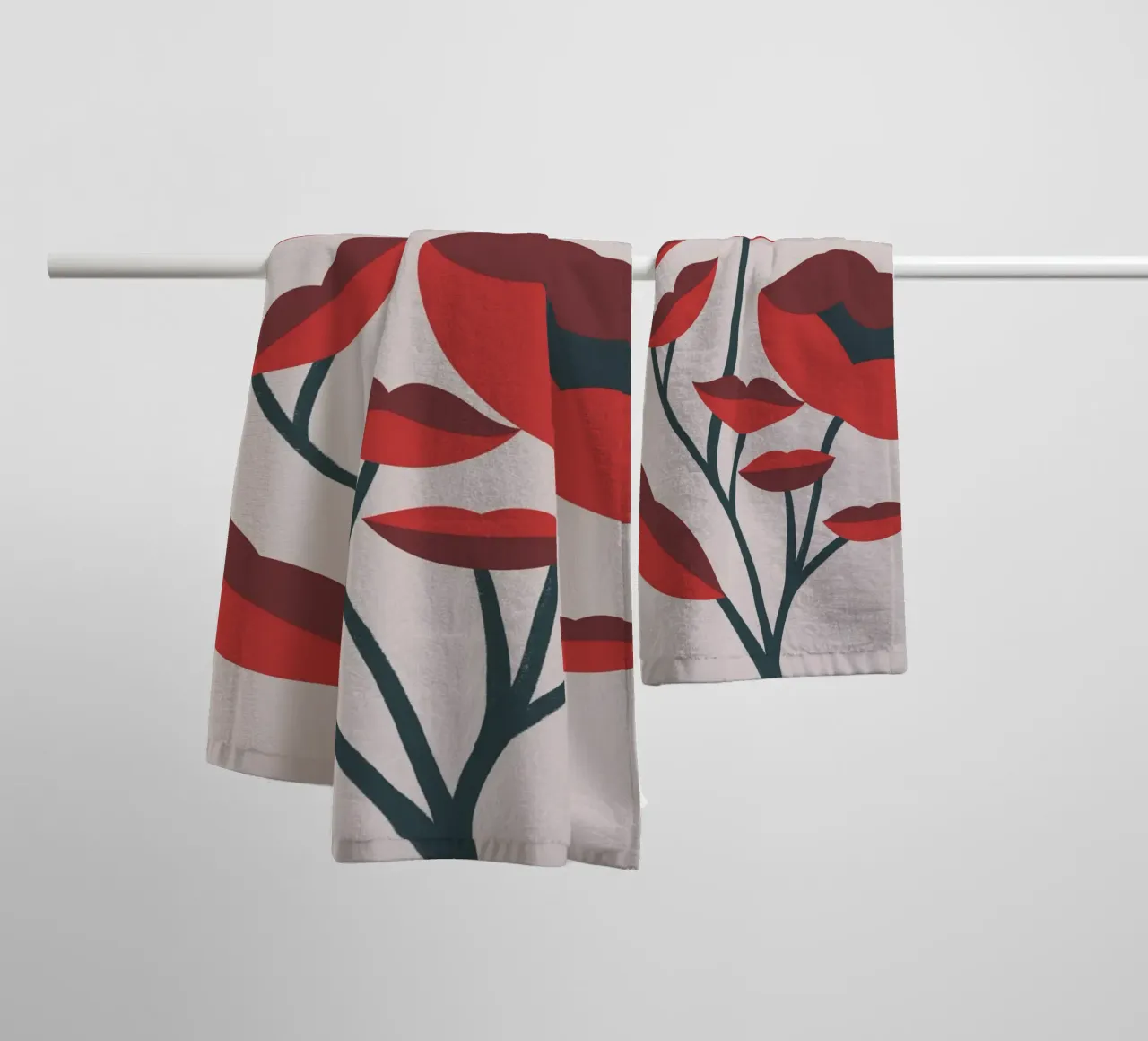 Labbra fiorite asciugamano da bagno da Little Dean