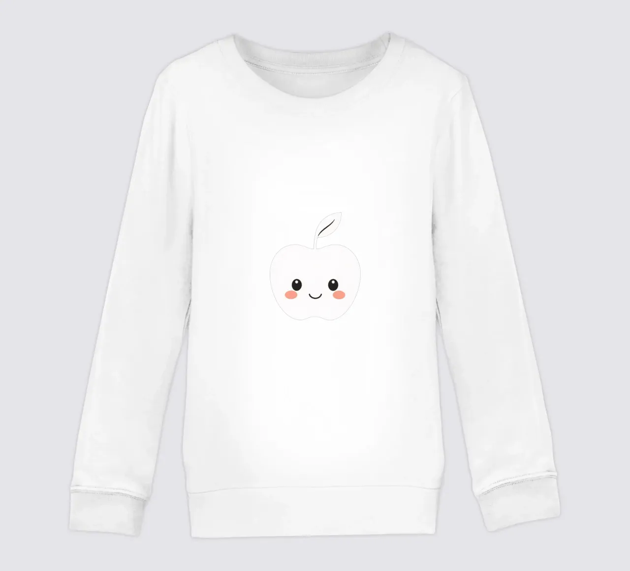 Simpatico personaggio sorridente di una mela con un viso amichevole felpa bambino da DesignDoodle