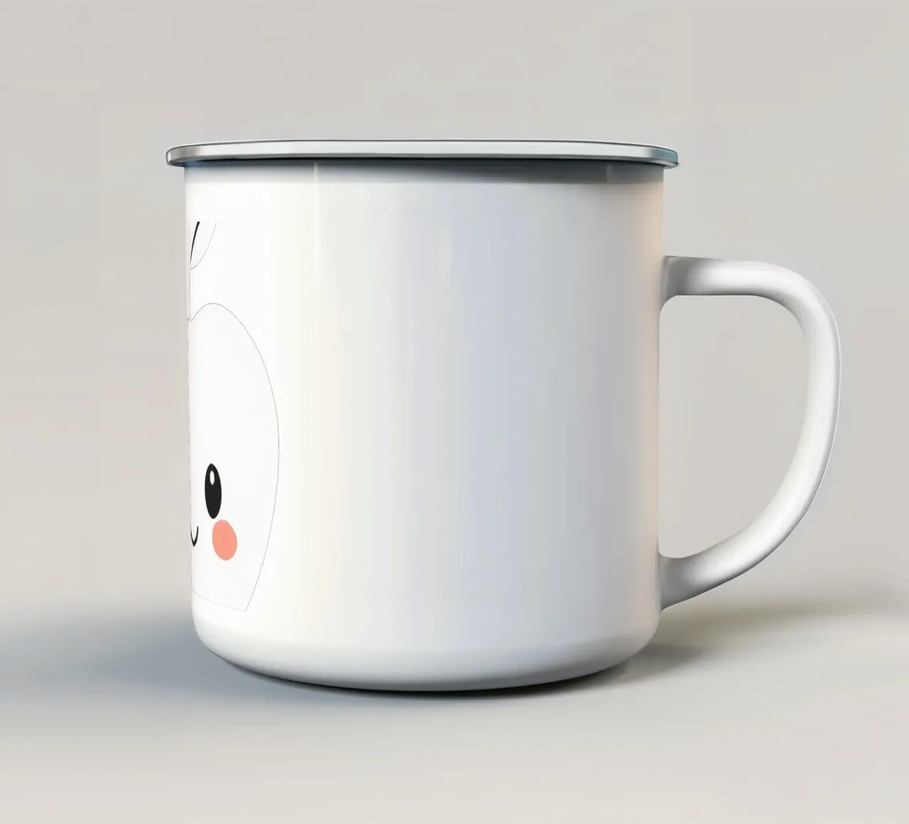 Simpatico personaggio sorridente di una mela con un viso amichevole tazza in smalto da DesignDoodle