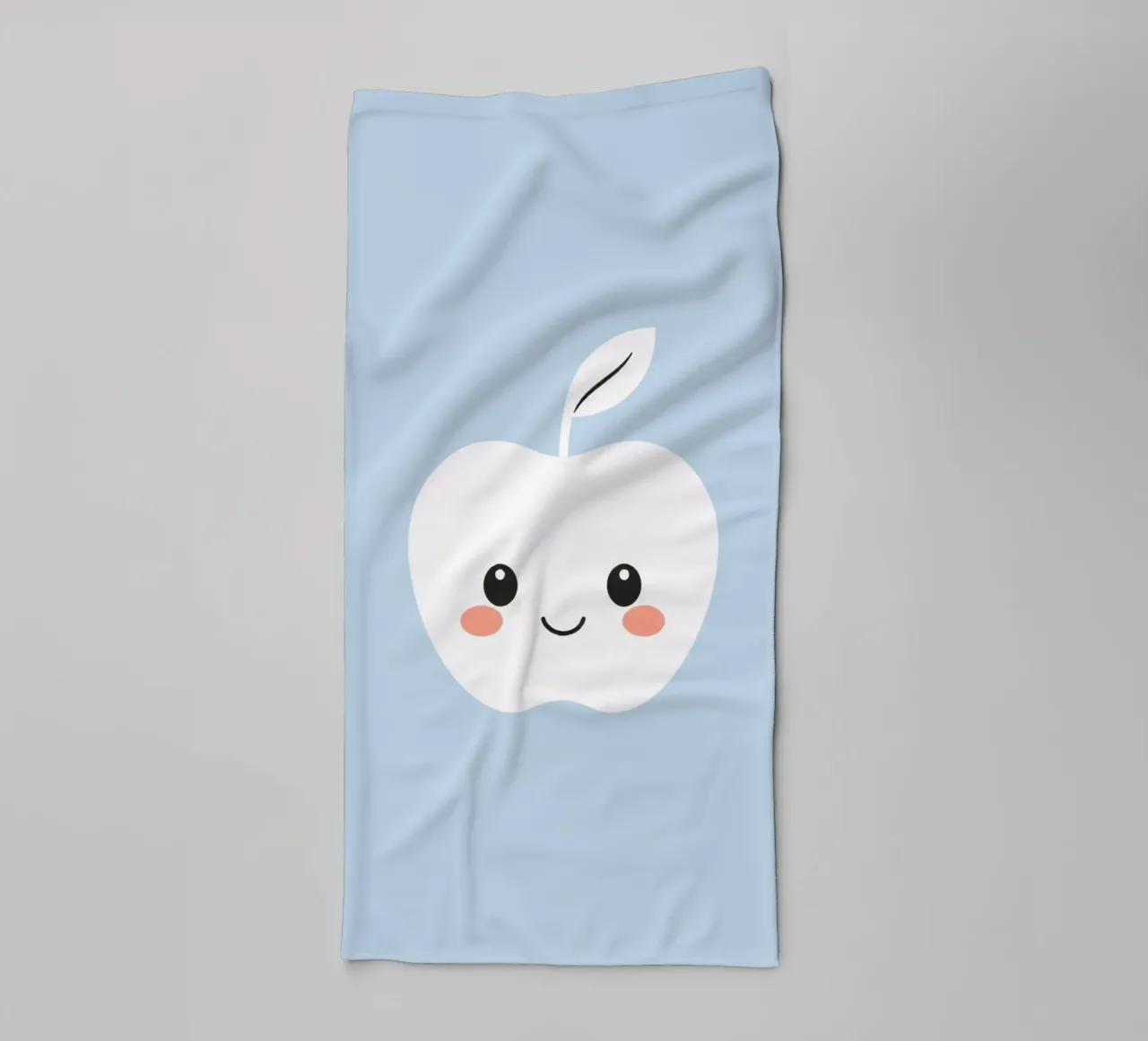 Cute smiling apple character with a friendly face towel by DesignDoodle