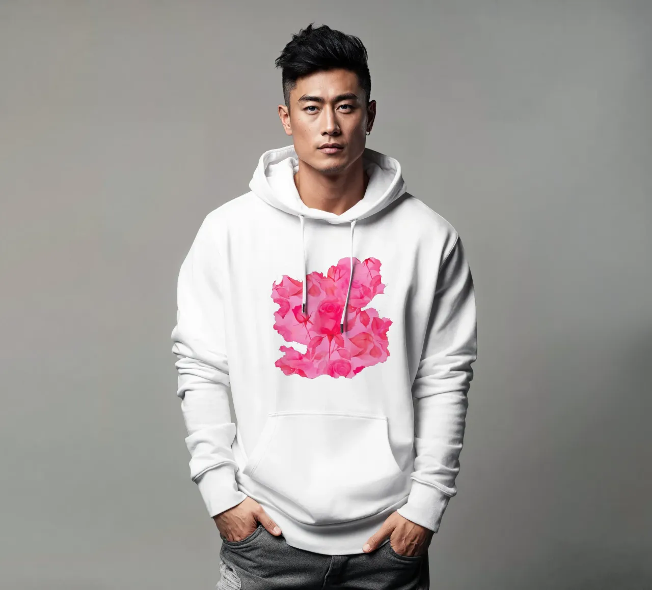 Delicate Roses Orange Pink hoodie by SilverPegasus
