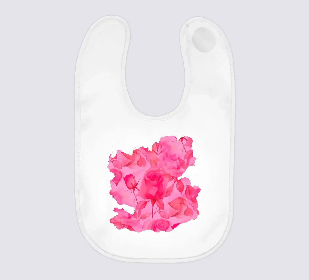 Delicate Roses Orange Pink baby bib by SilverPegasus