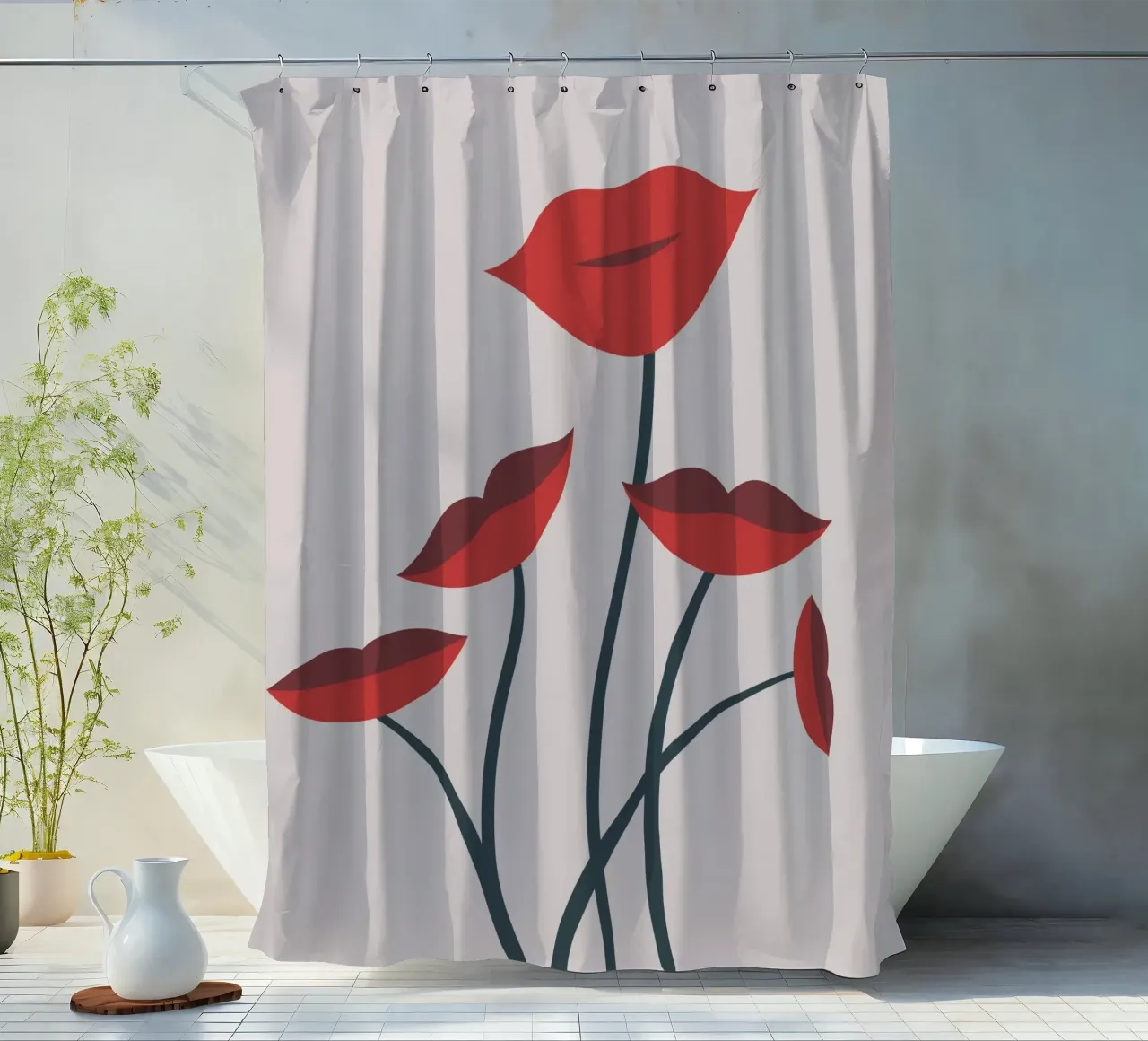 Labbra di fiori 2 tenda da doccia da Little Dean