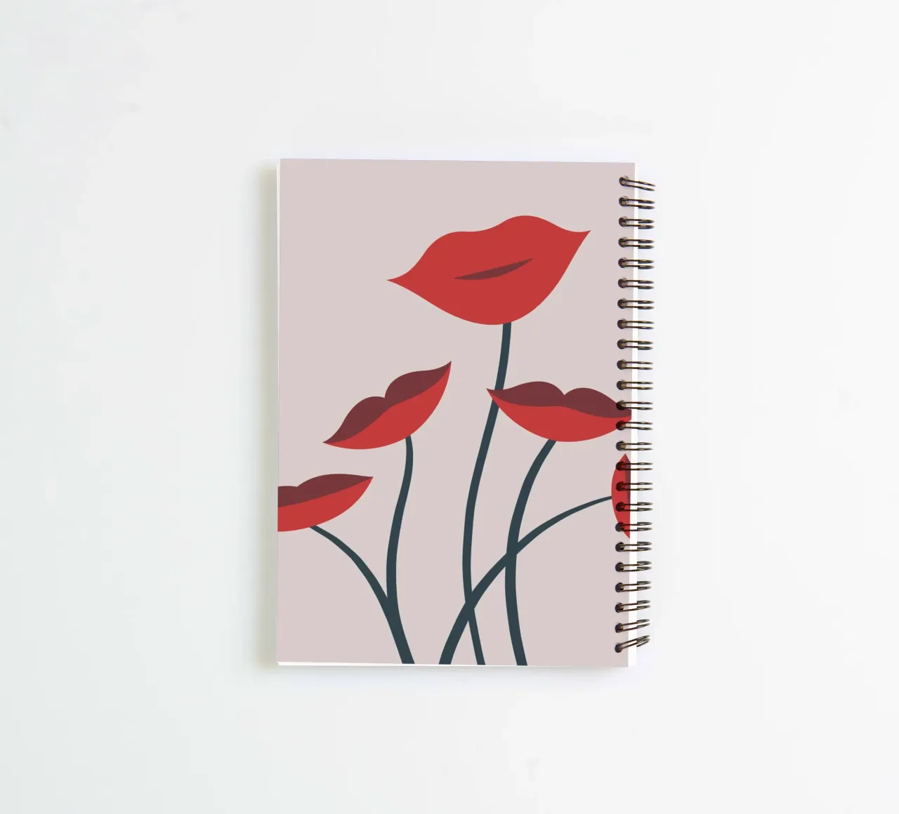 Flower lips 2 spiral notebook by Little Dean