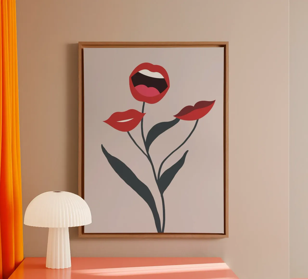 Zingende bloem canvas met Baklijst van Little Dean