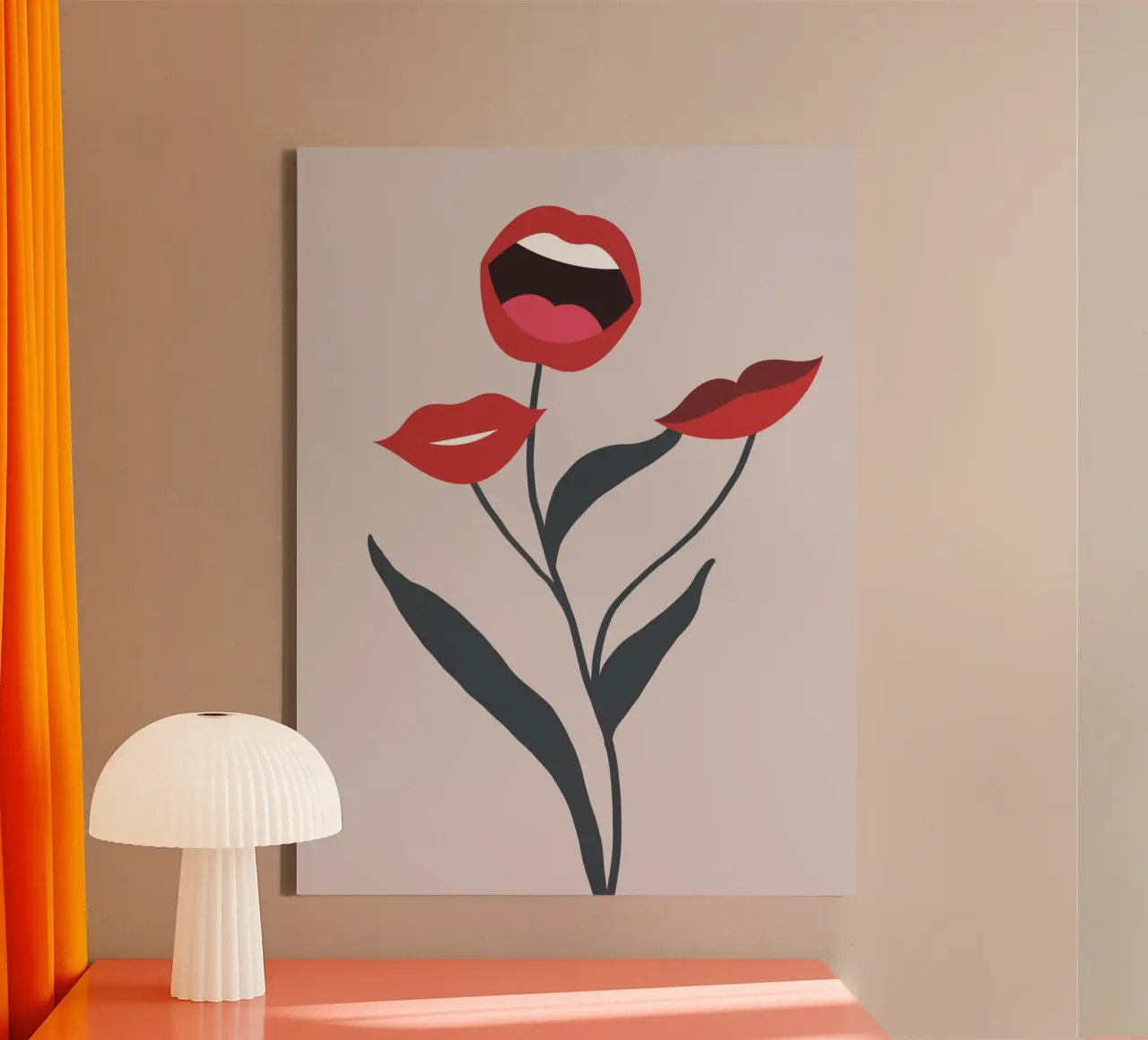 Zingende bloem canvas met Baklijst van Little Dean