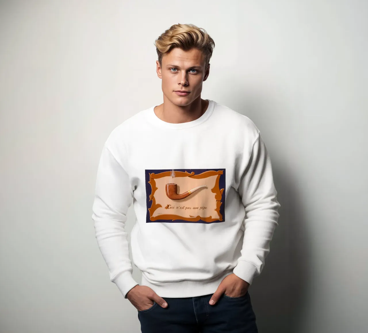 The Tune and Also the Words" by René Magritte sweatshirt by Classic Art Prints