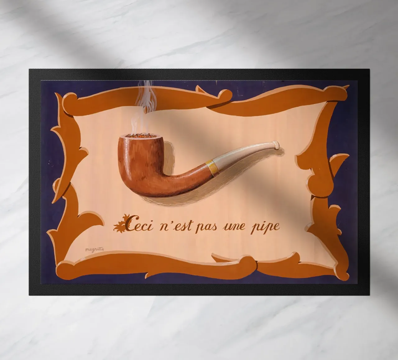 The Tune and Also the Words" by René Magritte doormat by Classic Art Prints
