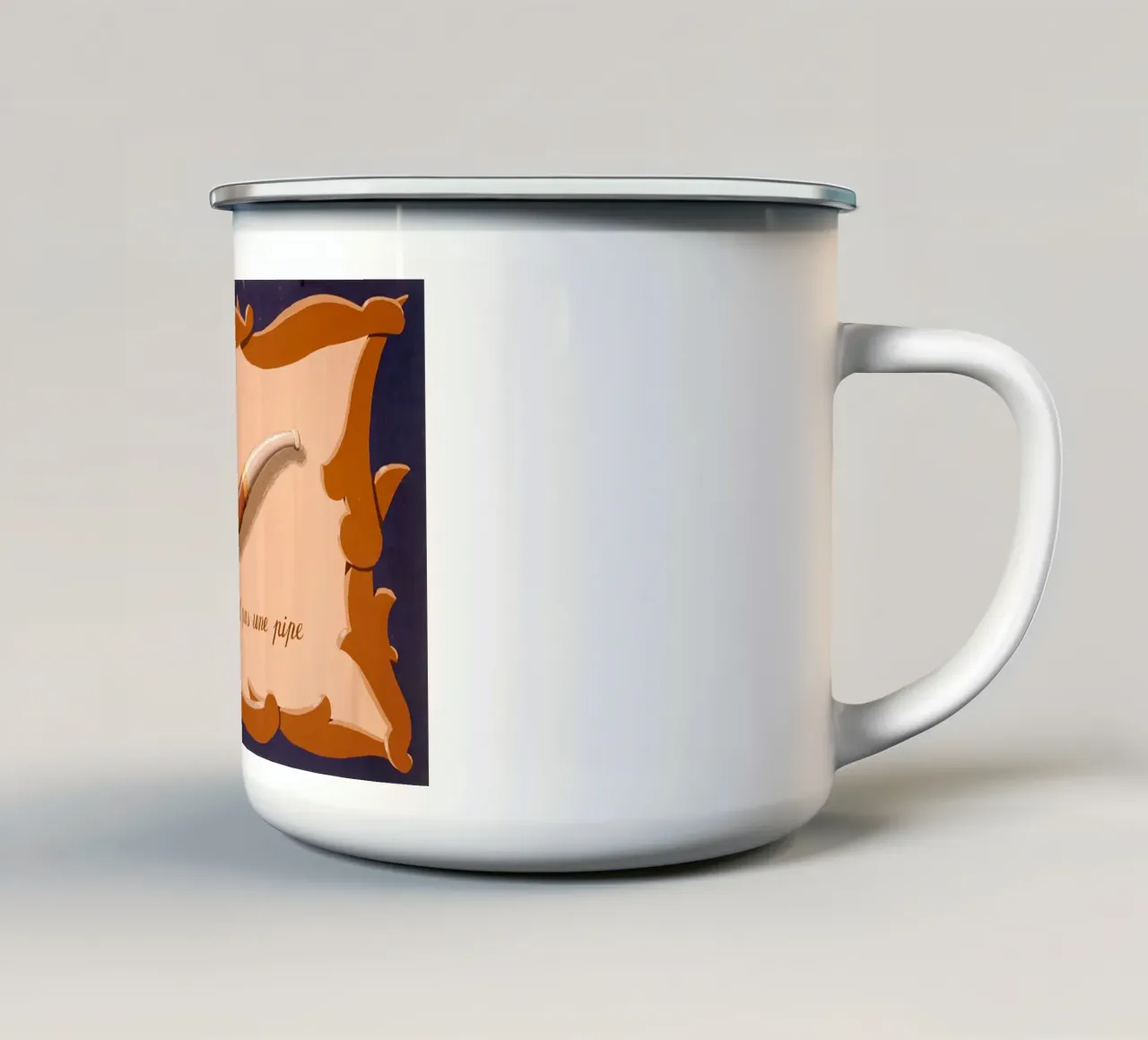 The Tune and Also the Words" by René Magritte enamel mug by Classic Art Prints