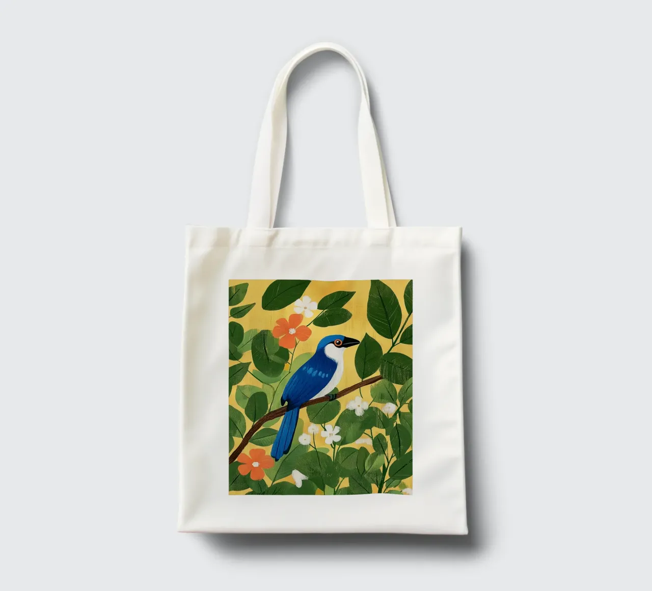 Blue Jay tote bag by Curious Canvas