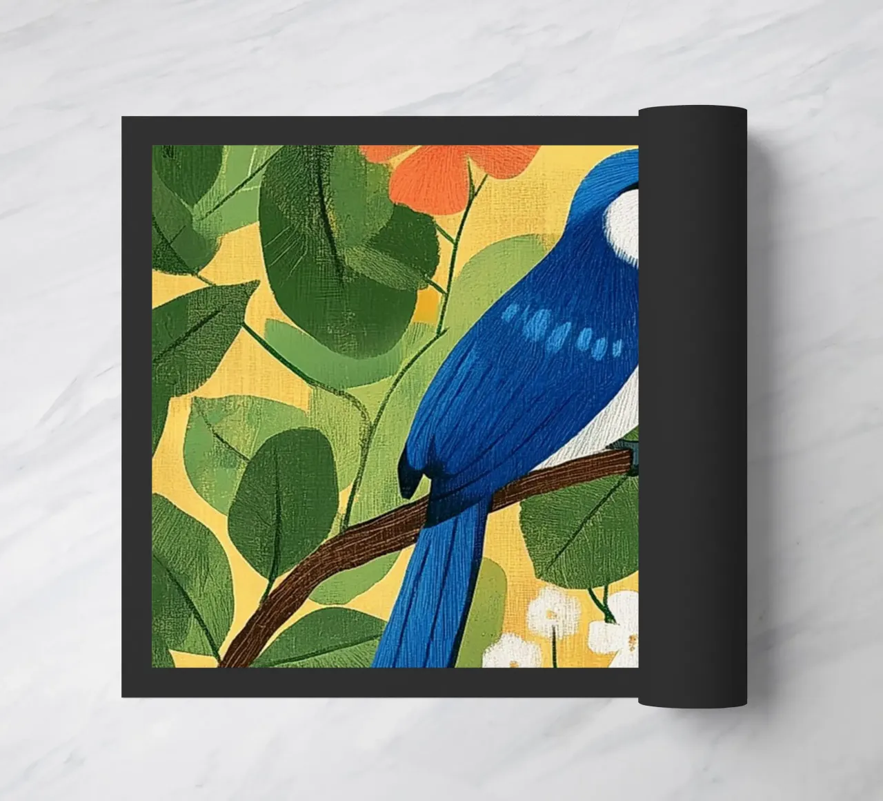 Blue Jay doormat by Curious Canvas