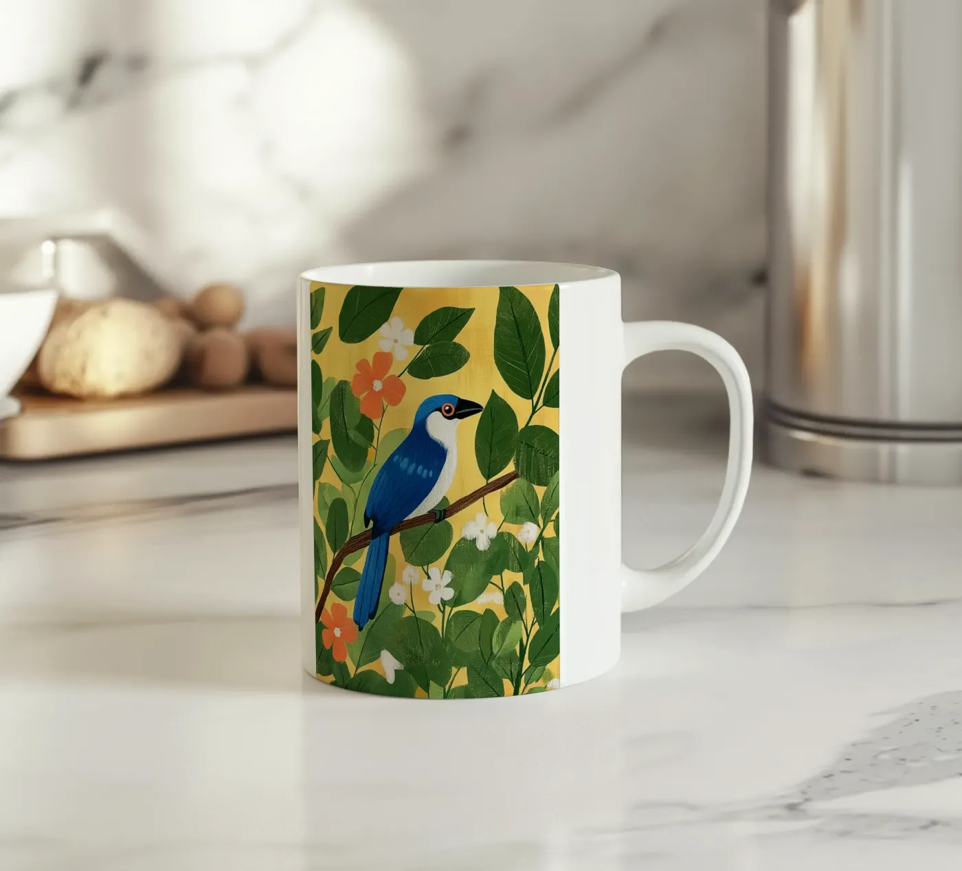 Blue Jay ceramic mug by Curious Canvas