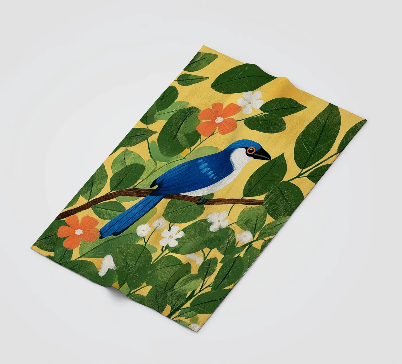 Blue Jay fleece blanket by Curious Canvas