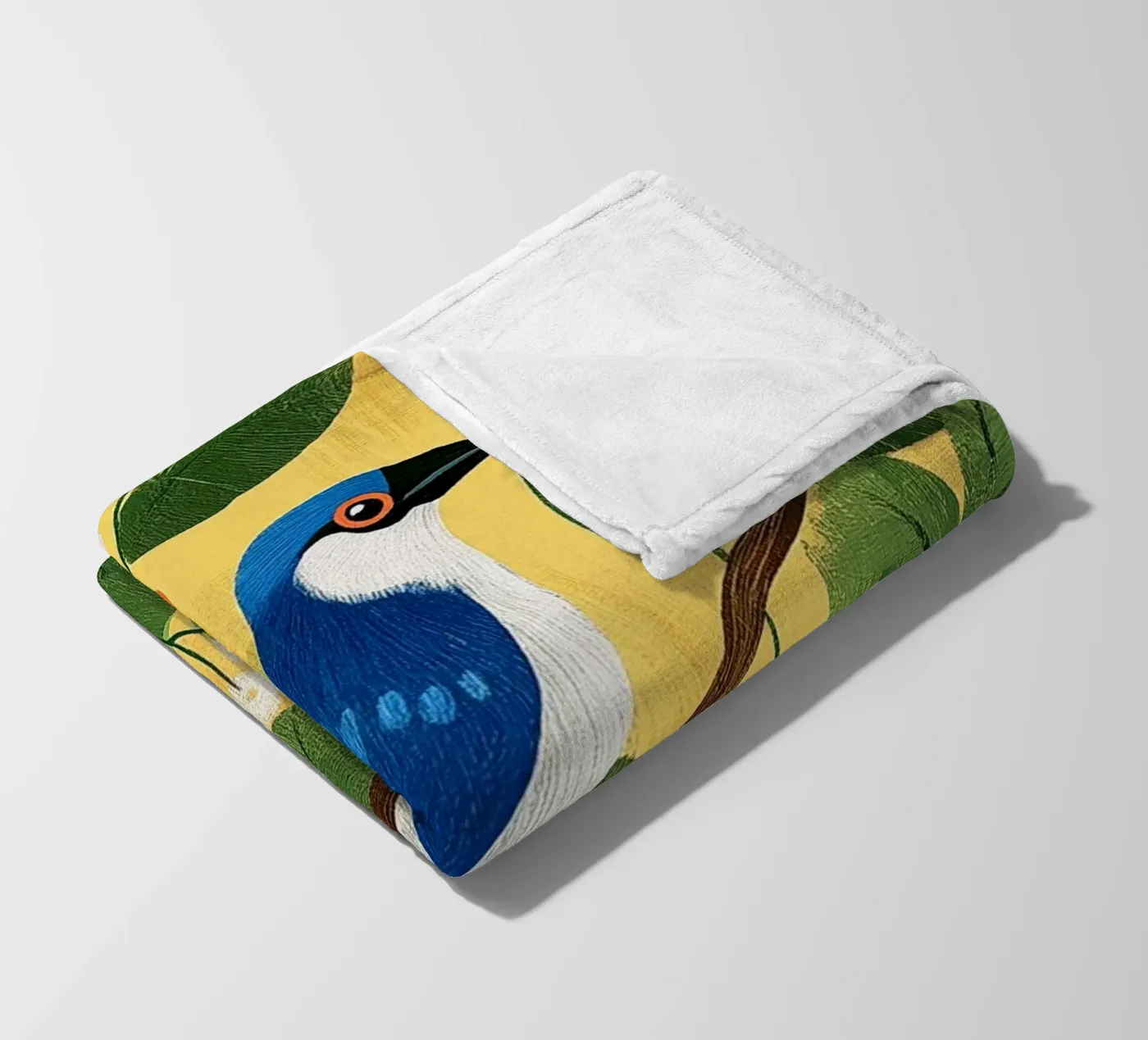 Blue Jay fleece blanket by Curious Canvas