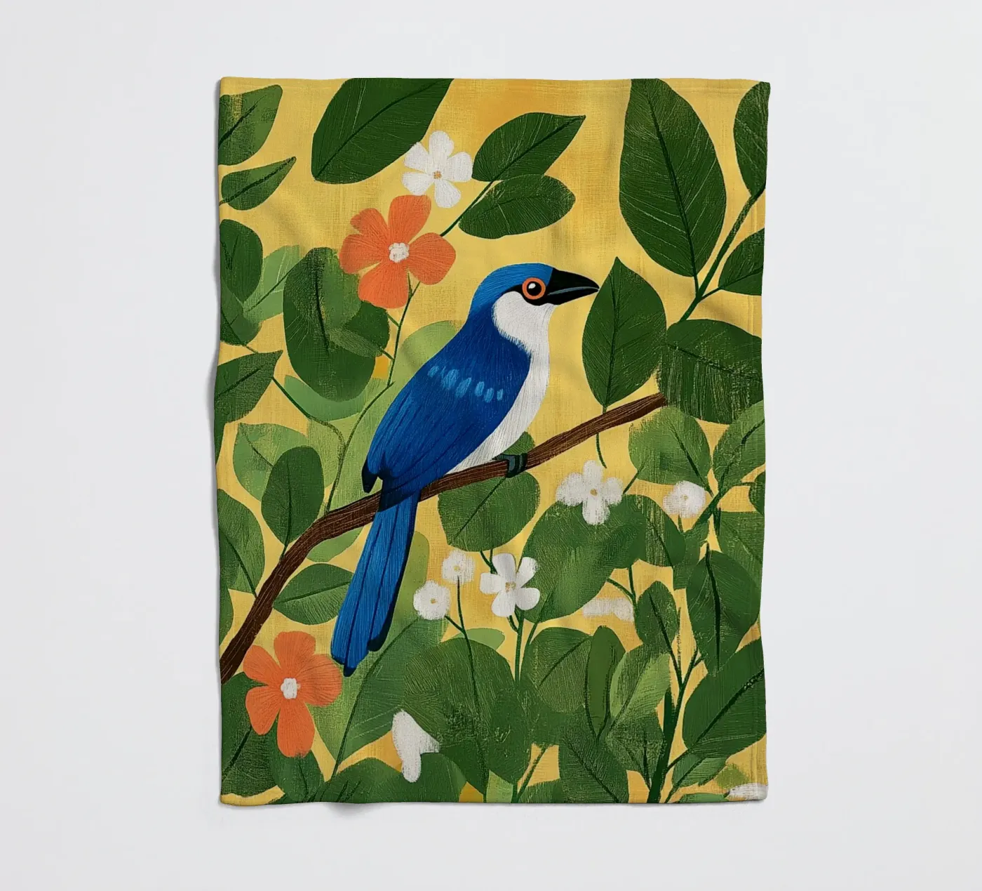 Blue Jay fleece blanket by Curious Canvas
