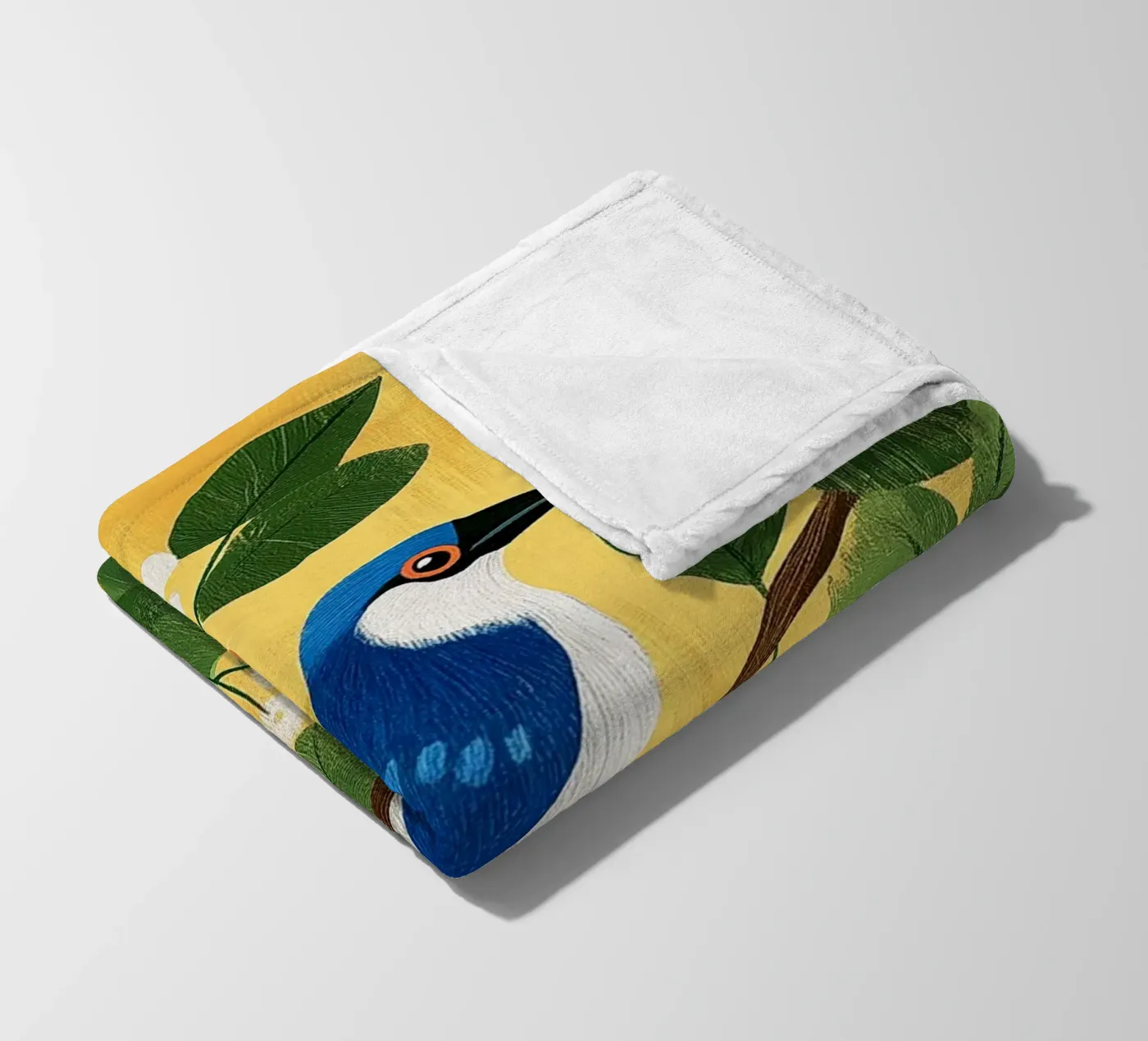 Blue Jay fleece blanket by Curious Canvas