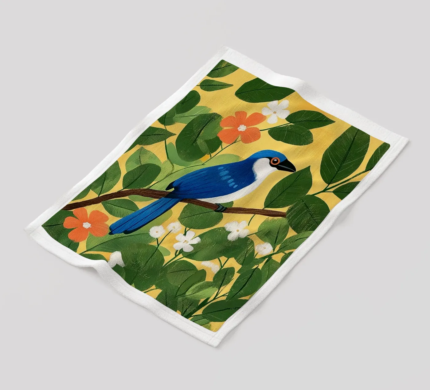 Blue Jay fleece blanket by Curious Canvas