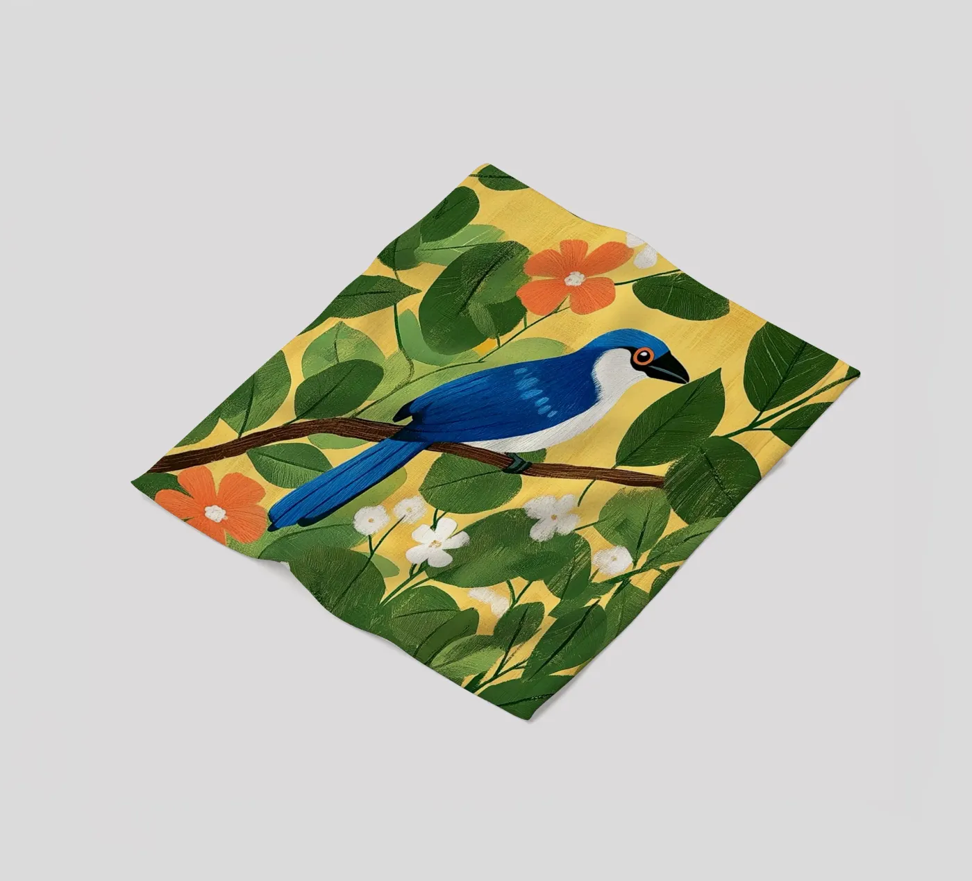 Blue Jay fleece blanket by Curious Canvas