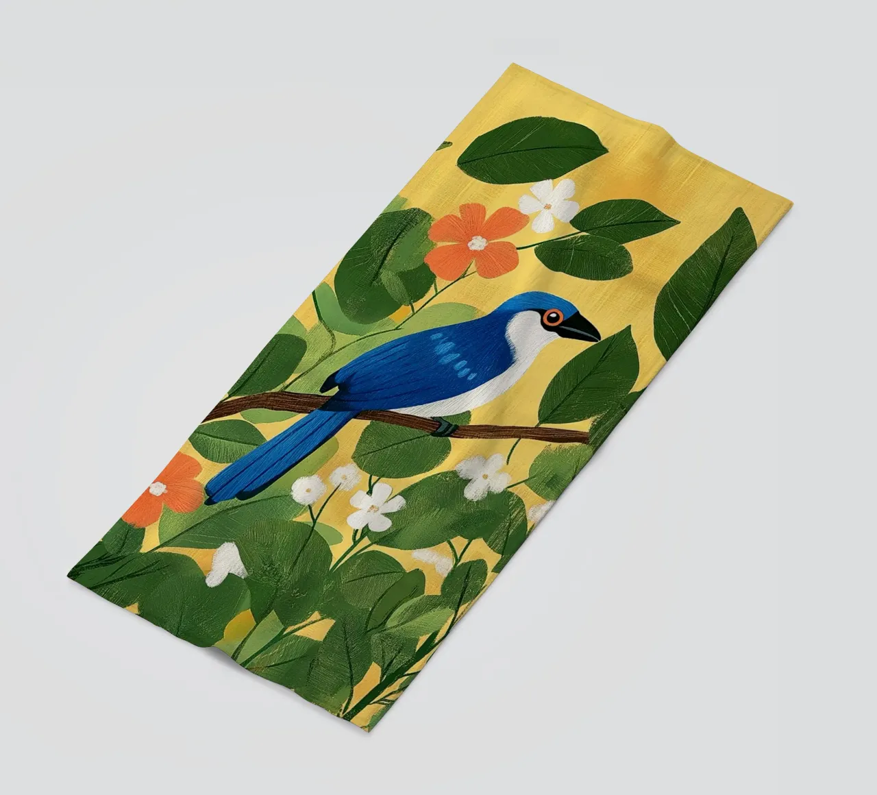 Ghiandaia azzurra telo mare da Curious Canvas