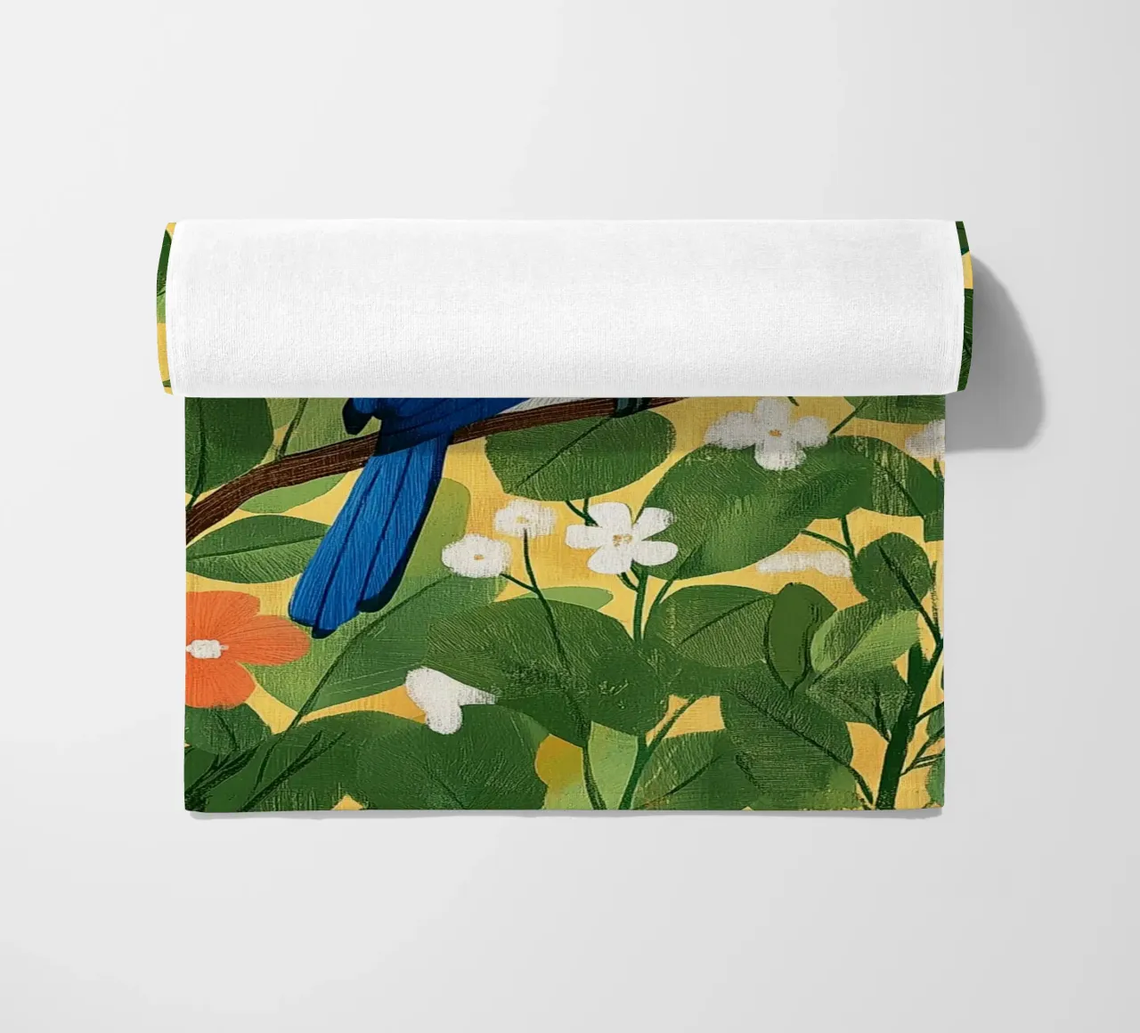 Ghiandaia azzurra telo mare da Curious Canvas