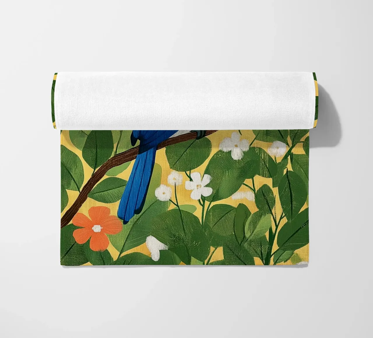 Ghiandaia azzurra telo mare da Curious Canvas