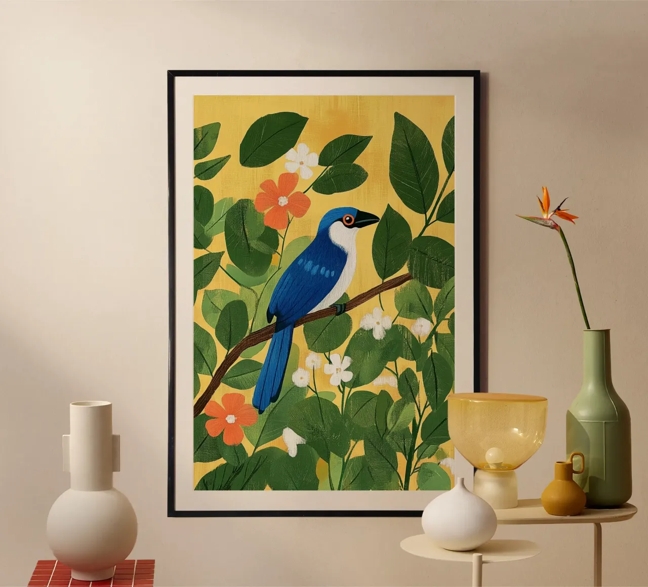 Blauwe Gaai poster van Curious Canvas