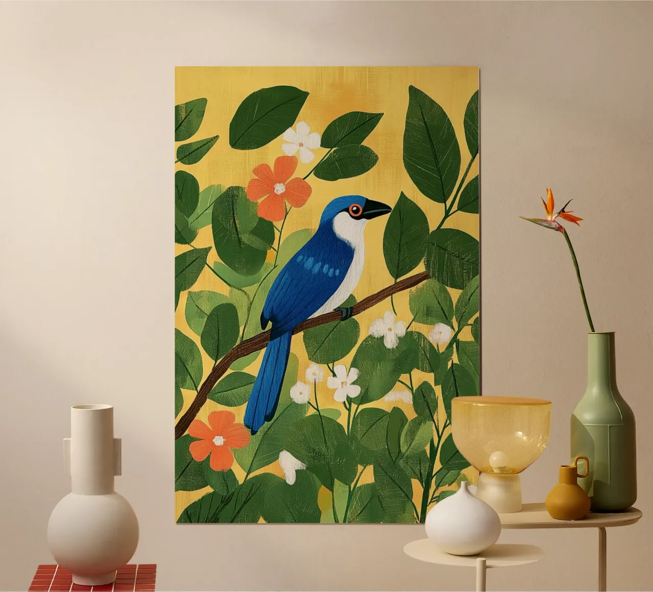 Blauwe Gaai poster van Curious Canvas