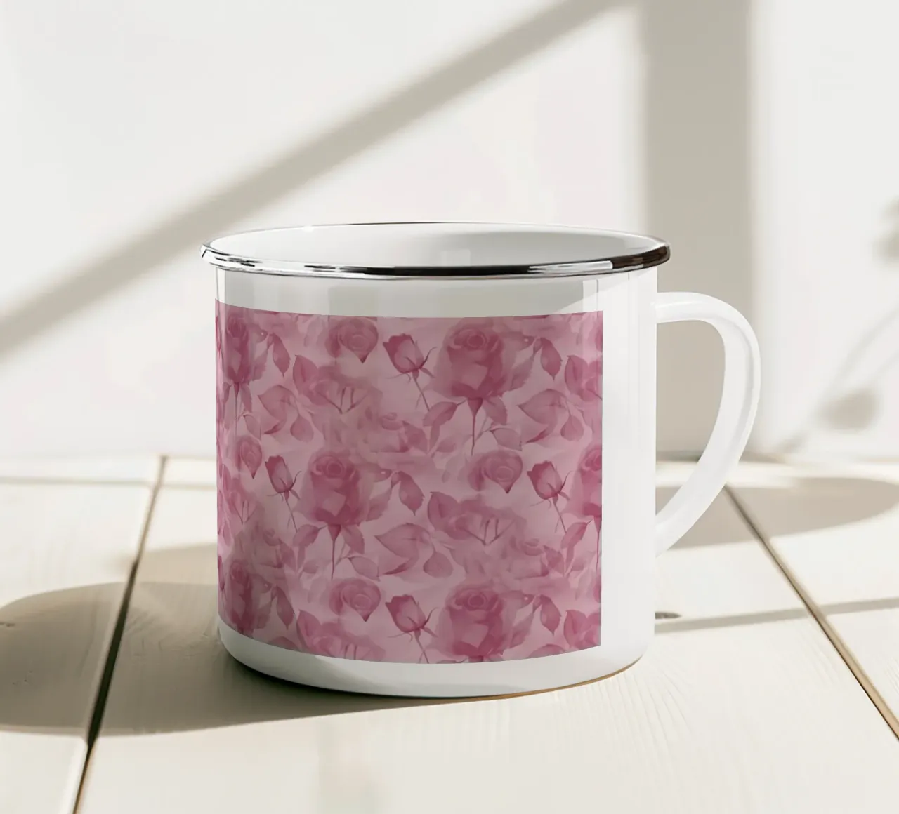 Rose delicate Rosa Polveroso tazza in smalto da SilverPegasus