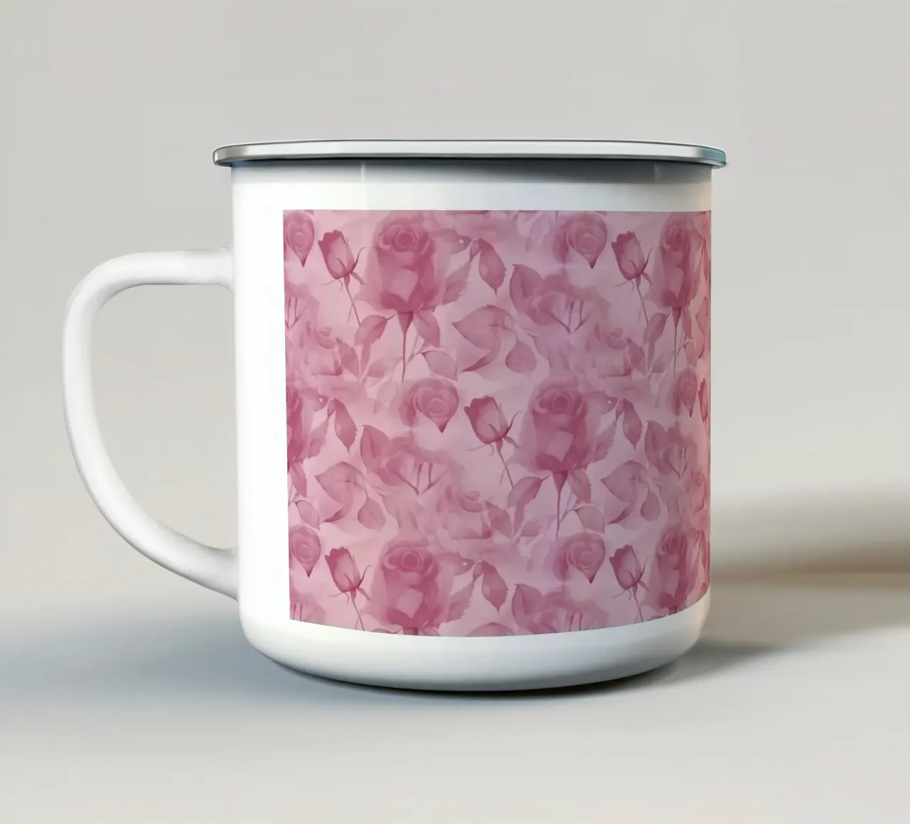 Rose delicate Rosa Polveroso tazza in smalto da SilverPegasus