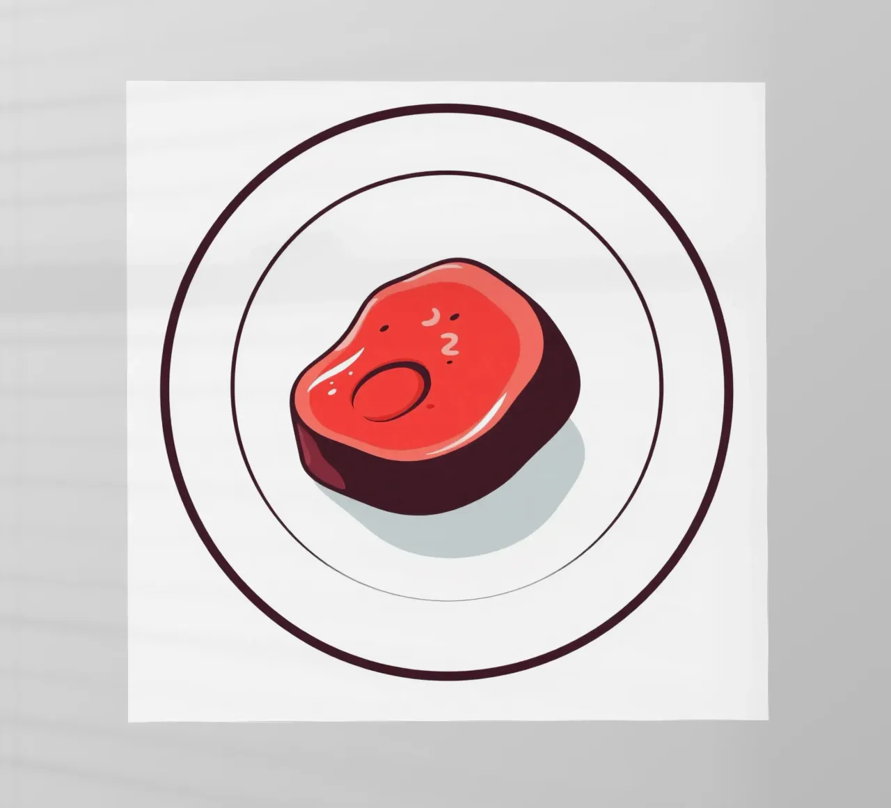 Saftiges Steak auf einem weißen Teller mit einfachem Design Backlit Folie von DesignDoodle