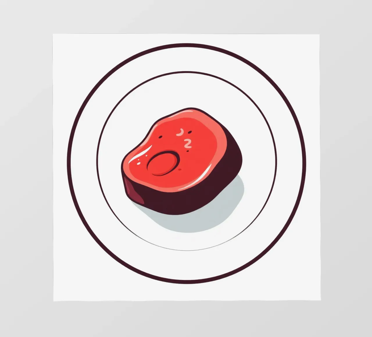 Saftiges Steak auf einem weißen Teller mit einfachem Design Backlit Folie von DesignDoodle